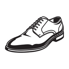 Elegant black and white dress shoe vector illustration graphic design element