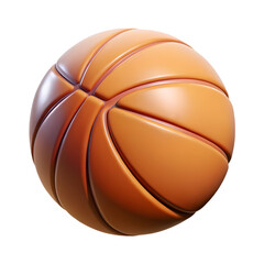 Realistic Render of an Orange Basketball isolated on transparent background