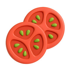 3d tomatoes icon isolated on transparent background. Fresh vegetable or healthy diet concept