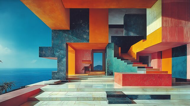 Authoritative illustration of post modern design exploring deconstruction techniques eclectic aesthetics and unconventional materials