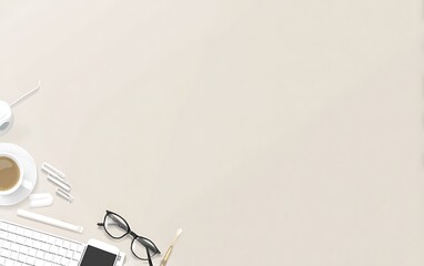 Modern office workspace flat lay setup
