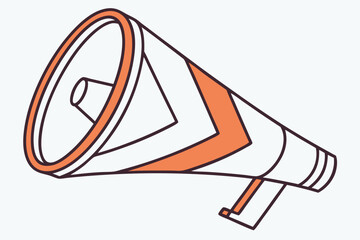 Orange and white megaphone illustration on a light gray background