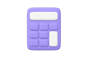 One calculator isolated on white background. Top view. 3d render