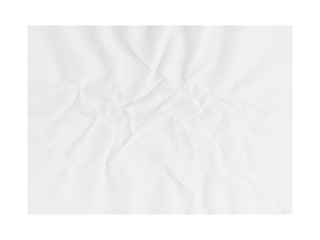 Crumpled white paper texture presents an abstract, neutral background surface suitable for designs needing an organic and slightly aged appearance, transparent background