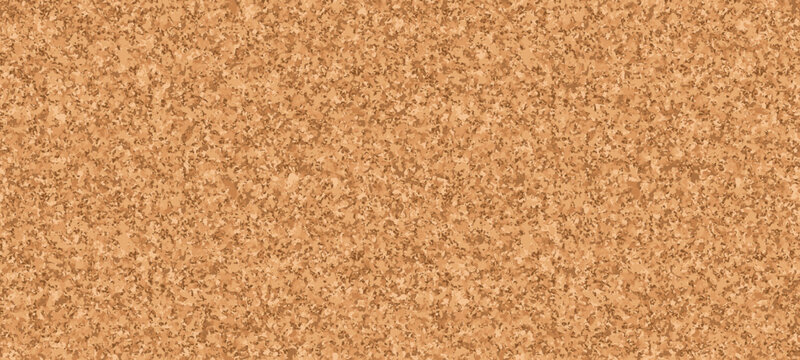 Brown cork board seamless pattern. Realistic vector texture of natural cork surface. Vector background with organic grain structure for school, office displays, notice pinboard or home organization