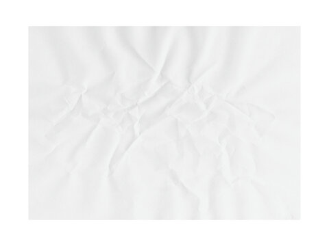 Crumpled white paper texture presents an abstract, neutral background surface suitable for designs needing an organic and slightly aged appearance, transparent background