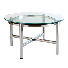 Glass Coffee Table Isolated on White Background