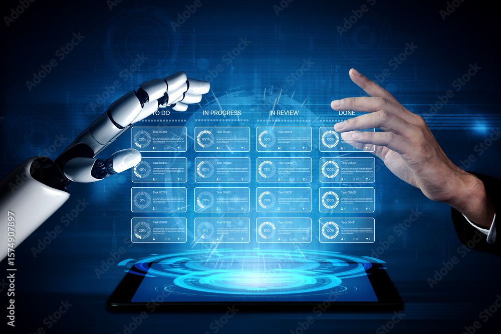 Poster ai improves kanban dashboard for task management by optimizing priorities, tracking team progress, a