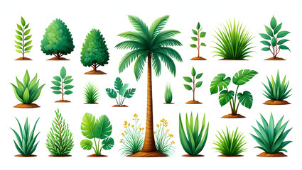 set of palm trees