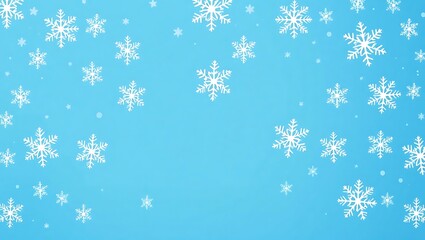 Winter Wonderland Sparkling Snowflakes on a Light Blue Background