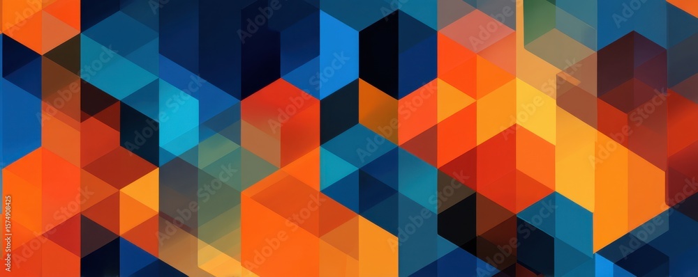 Poster abstract geometric background with vibrant colorful shapes of overlapping rectangles