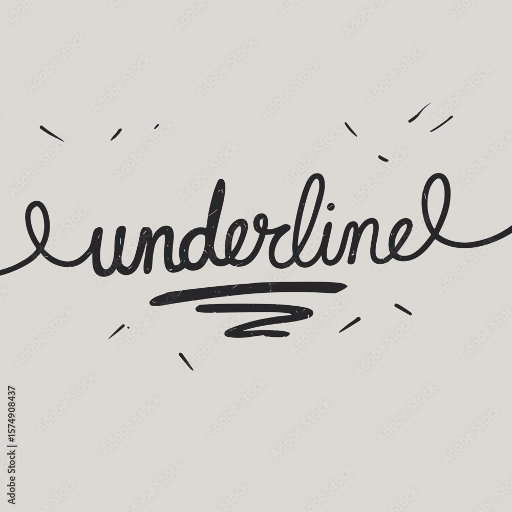 Aufkleber minimalist vector image of a hand-drawn wavy underline with scribbles on white background – suitable