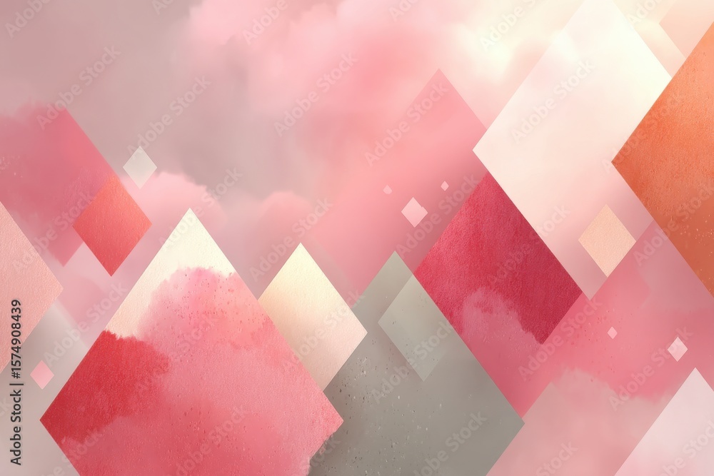 Poster abstract geometric background with vibrant gradients and translucent hexagonal shapes