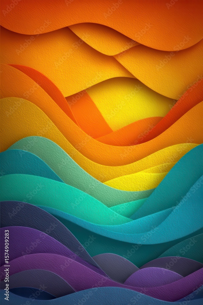 Poster abstract composition of colorful layered shapes with texture and gradient