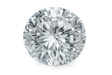 Large round cut diamond shining on a transparent background, perfect for jewelry and luxury designs
