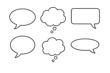 A collection of vector cloud speech bubbles, talk bubbles, and speech bubble sets