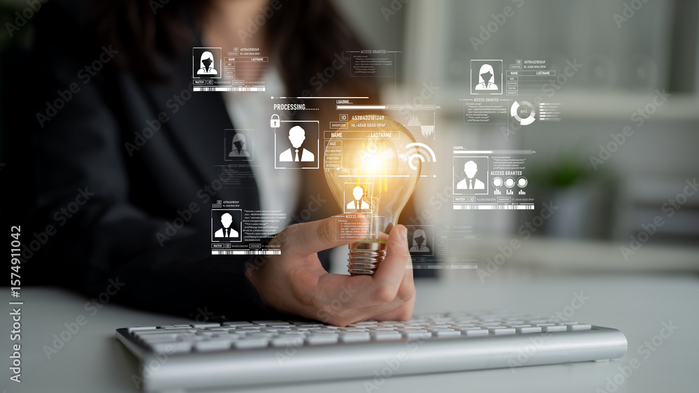 Poster id security ensures personal data protection with secure login systems, digital identity safeguards,