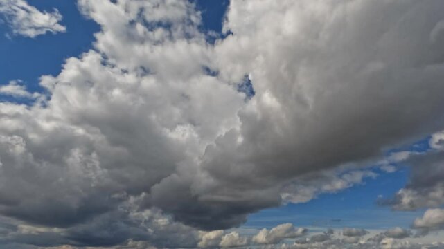timelapse of the sky of large cumulus for weather forecast