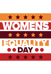 Women's Equality Day in United States. Female holiday, celebrated annually in August 26. Women right history month. Feminism concept. Poster, greeting card, banner and background. Vector illustration