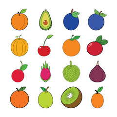 A Vibrant Collection of Fresh Fruits Displayed in Rows	