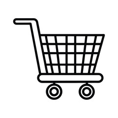 Simple shopping cart outline trolley basket