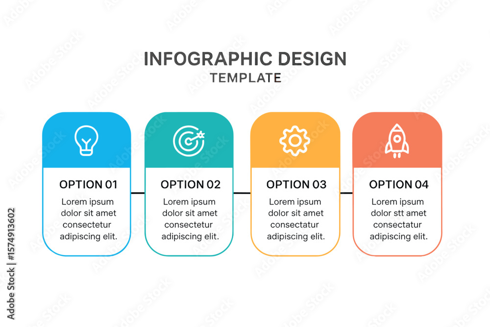 Poster this vector infographic design template includes icons and 4 options or steps, making it suitable fo