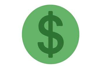 Obraz premium Flat icon of American dollar currency or dollar symbol for use on apps and websites