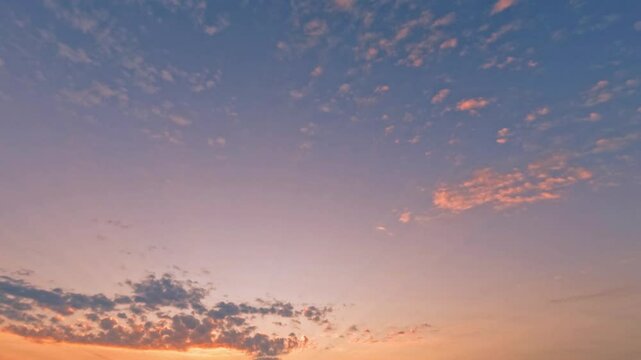 sky timelapse of light clouds at sunset after the rain for forecast