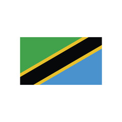 A graphic depiction of the national flag of tanzania with green black and blue color scheme and yellow stripes