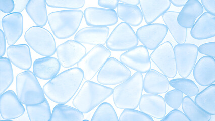 Polished Glass Pebble Texture with Aqua Blue Mosaic Design