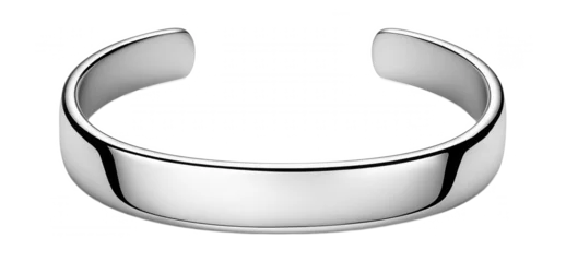 Fototapete Minimalist silver cuff bracelet with a smooth, polished finish © OMD