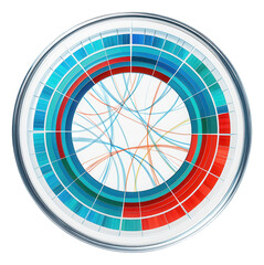 Obraz premium Circular plot showing genomic rearrangements and translocations