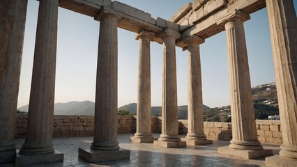 Fototapeta premium Greek columns isolated on transparent or white background