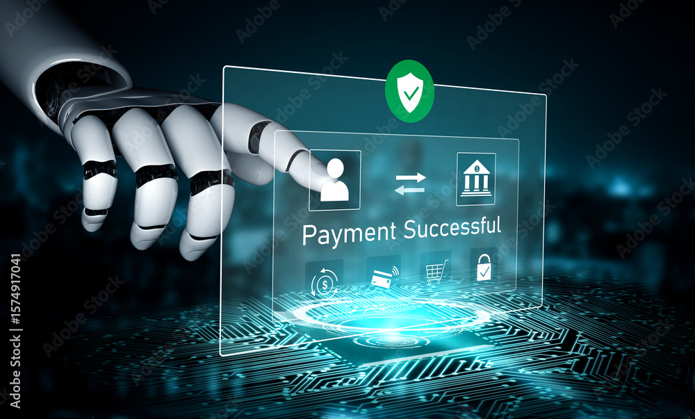 Poster ai confirms secure payment transaction, verifying user identity, processing order, and authorizing c