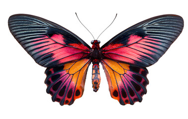  Beautiful butterfly with colorful wings isolated on a transparent background