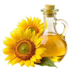 Sunflower Oil Isolated on White Background