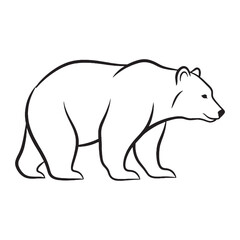 Complete Bear Physical Structure Study - Bear vector - Bear Line art - Bear Drawing - Vector Lineart of Bear - Bear icon - its unyielding formidable anatomical build

