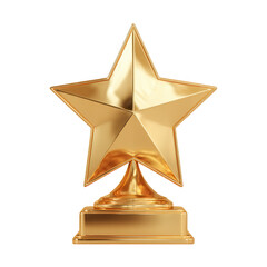 golden star award on white background.