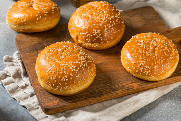 Homemade Brioche Sesame Seed Hamburger Buns