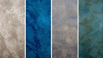 Polished Textured Surfaces in Beige, Blue, Gray, and Teal