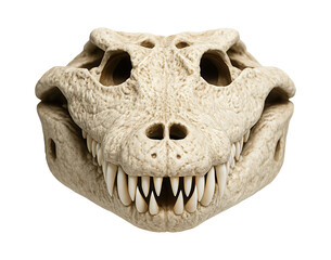 Fototapeta premium Crocodile skull with robust jawline and interlocking teeth