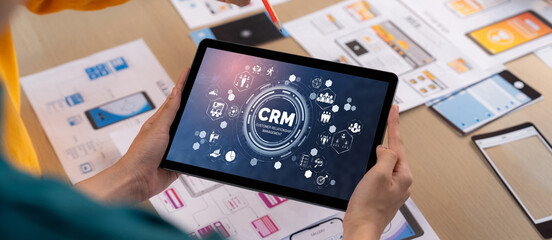 Customer relationship management system on brisk computer for CRM business and enterprise