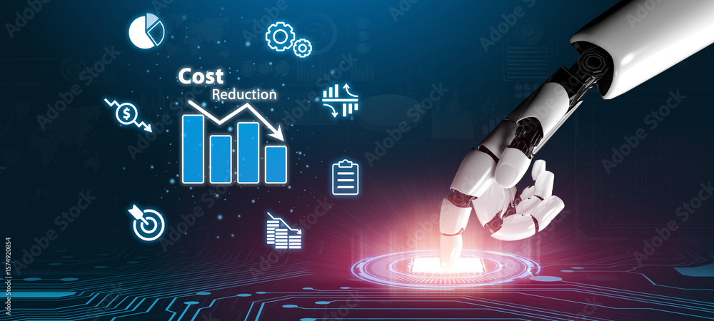 Poster ai artificial intelligence drives cost-saving initiatives via process automation, virtual resource t
