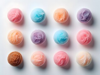 Obraz premium Colorful japanese mochi ice cream daifuku assortment sweet dessert food photography