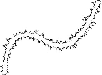 A curving wave-like path formed by sharp lines, creating a smooth yet dynamic outline.