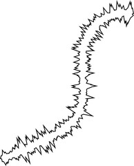 Curved lines creating a flowing path with sharp edges and fluid transitions that form an organic, continuous outline.