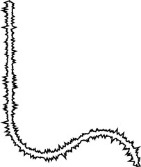 An erratic, sharp curved path with unpredictable turns and disruptions that create a chaotic structure.