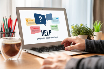 Help screen on the website provide answer to FAQ frequently asked question snugly with knowledge...