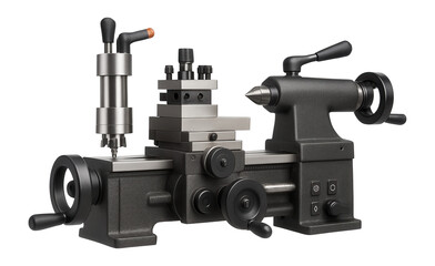 Fototapeta premium Manual turret lathe with a milling attachment and quick-change tool post for versatile machining in a general engineering workshop
