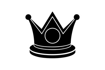 Elegant royal coronation crown symbol silhouette vector illustration